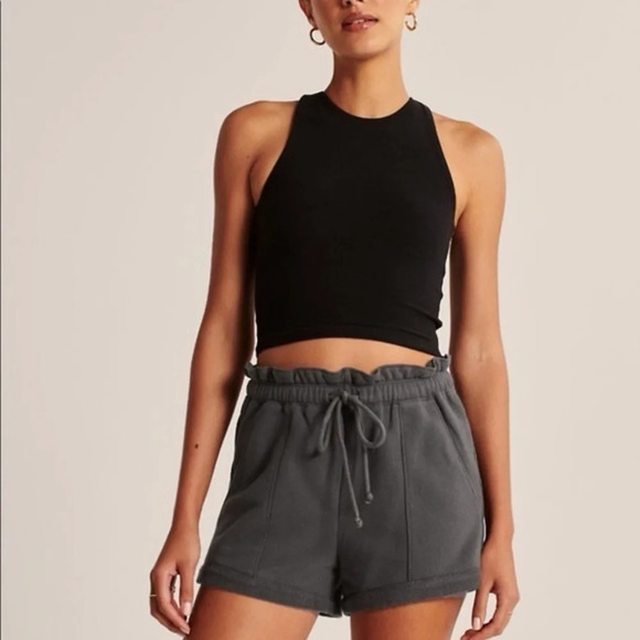 Abercrombie & Fitch Cheetah Animal Print Paperbag Cloud Sweat Shorts Size XS - Picture 2 of 11